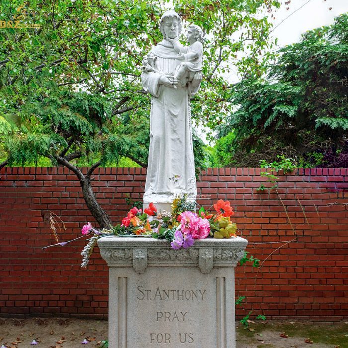 Western Catholic Religious Sculpture Marble St Saint Anthony Statue Home Decor DZM-1098