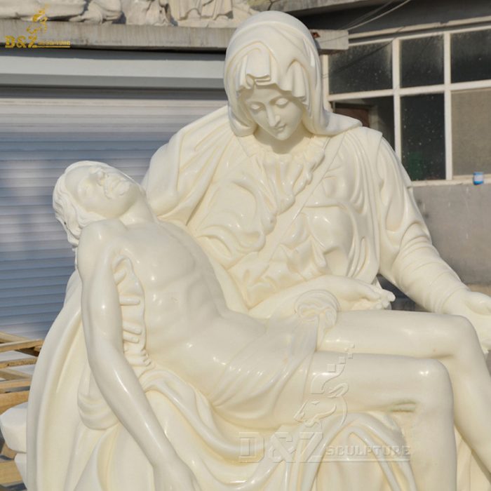 White Marble Pieta Statues of Jesus and Mother Mary DZM-1363