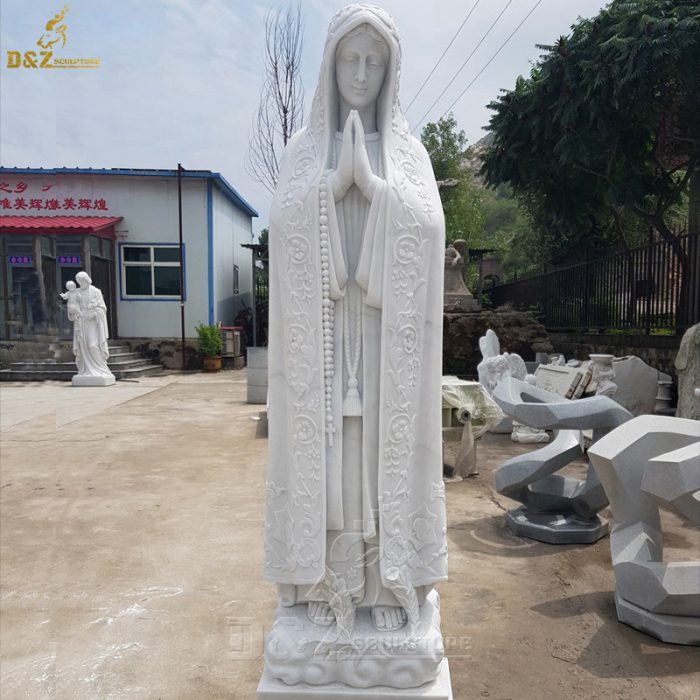 White Marble Stone Made Figurine Mother Virgin Mary Statue Religious Statues our Lady of Fatima DZM-1364