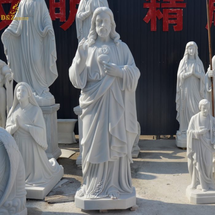 Wholesale Stone Sculpture White Marble Statue Jesus Statue DZM-1301