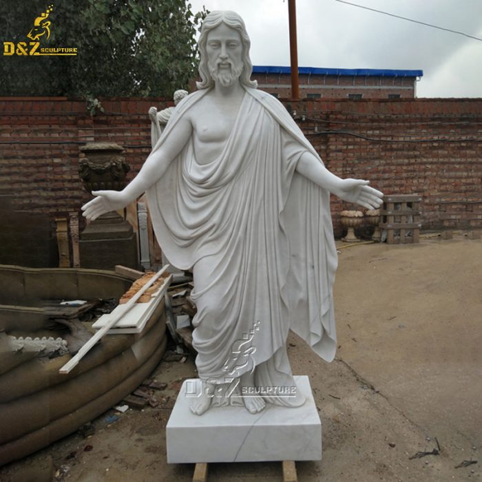 100% hand-carved outdoor decoration big white statue of jesus DZM-1500