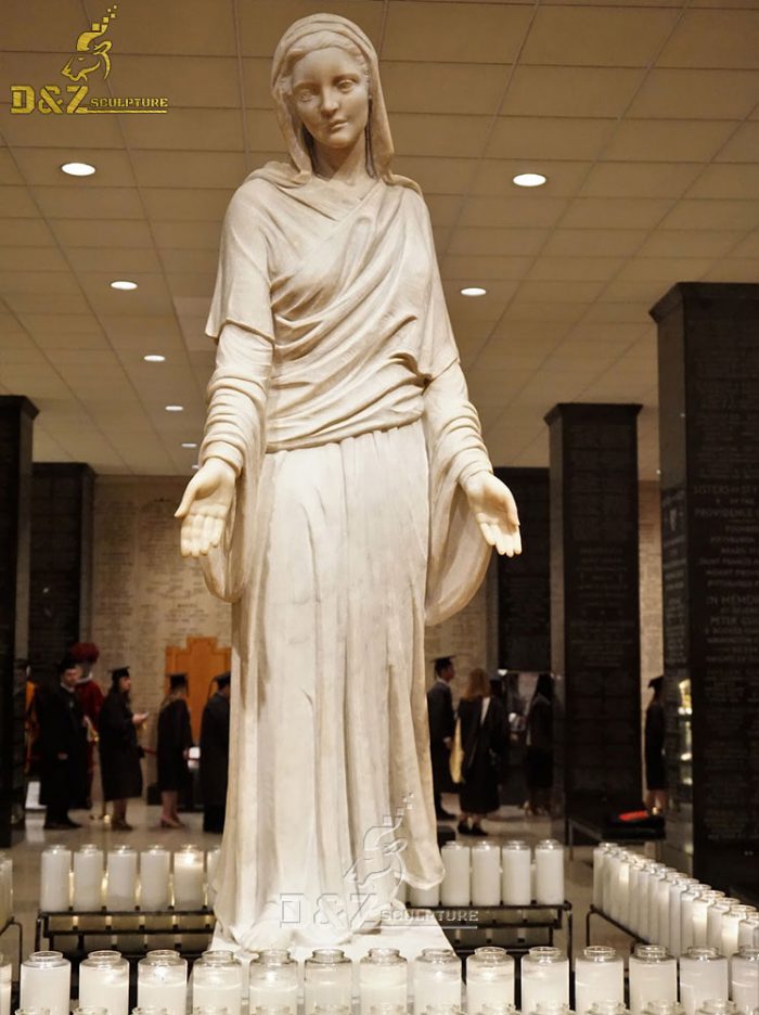 Church decoration life size catholic religious statues white marble virgin mary statues for sale DZM-1368