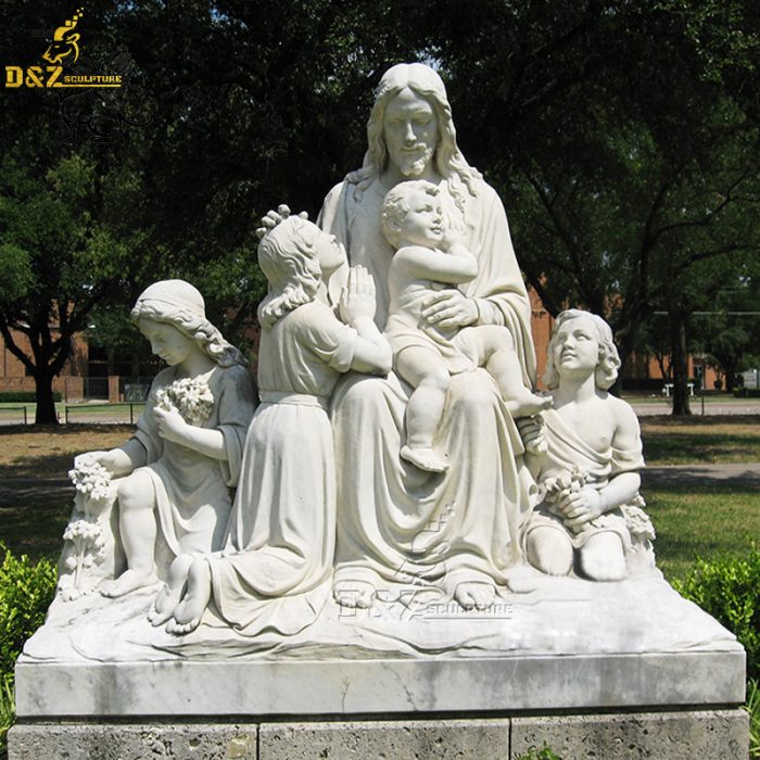 City park marble sculpture jesus holding baby statue DZM-1501