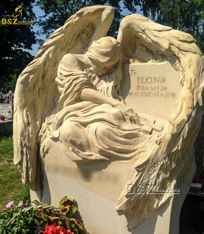 Custom marble weeping angel monument tombstone DZM-1415