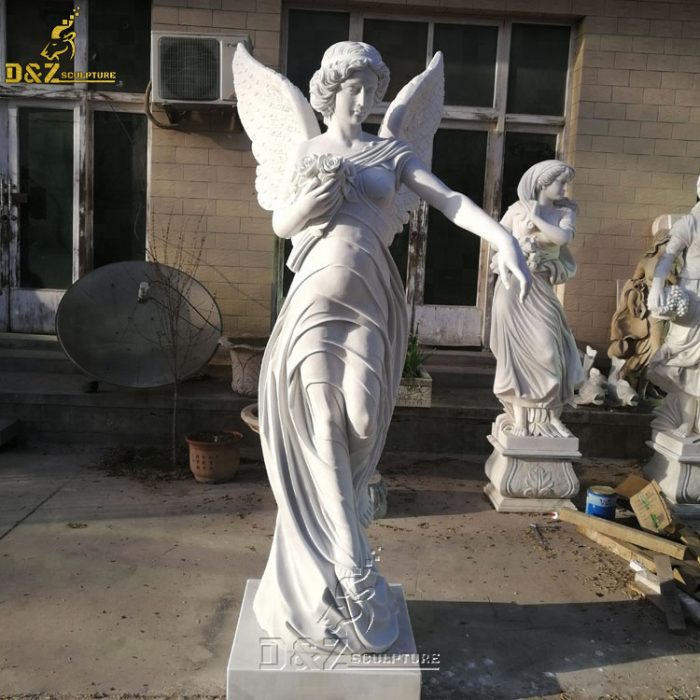 Decorative Life Size White Marble Garden Angel Statue DZM-1419