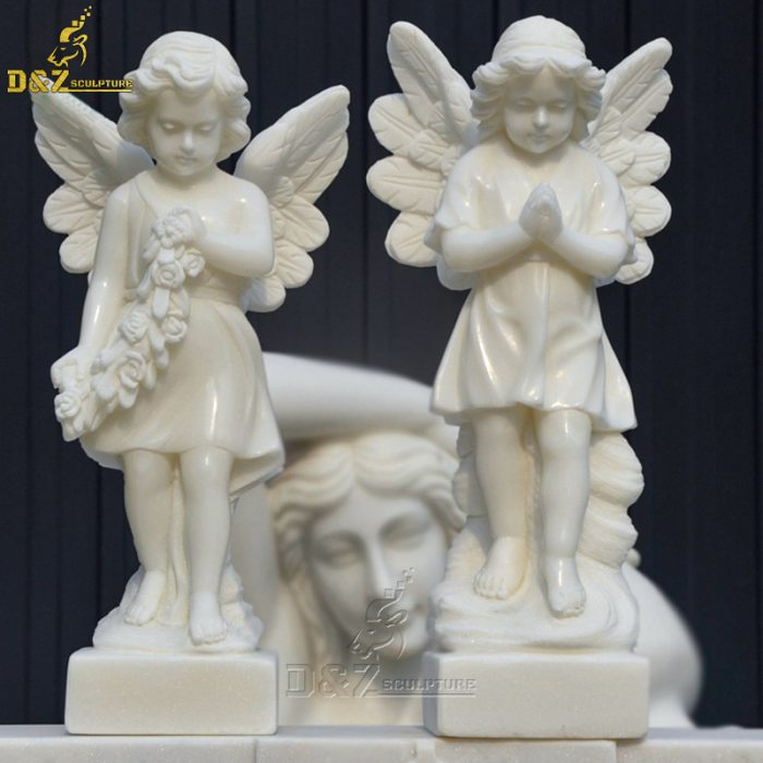 Garden decoration marble praying angel girl statues DZM-1400