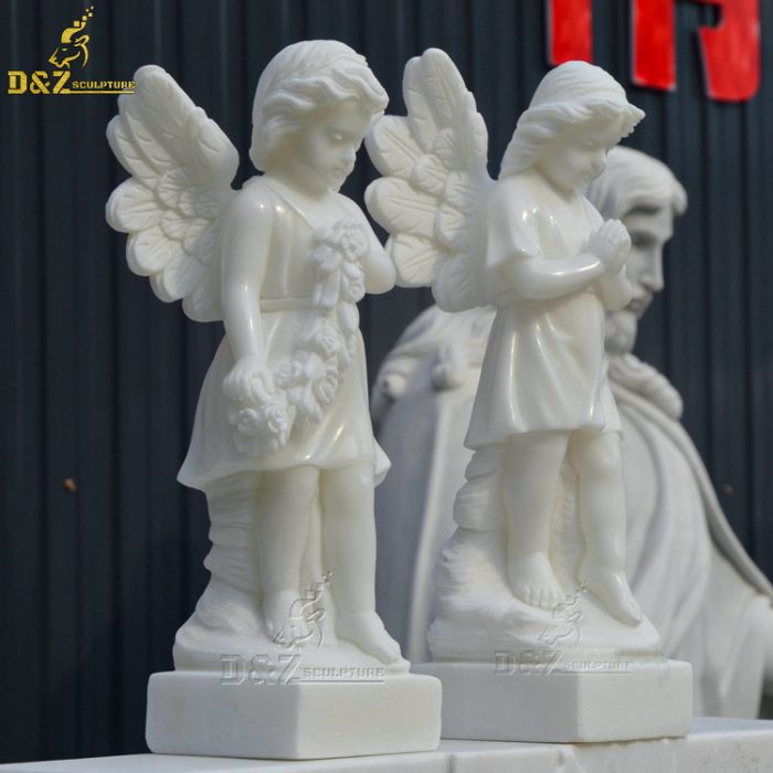 Garden decoration marble praying angel girl statues DZM-1400