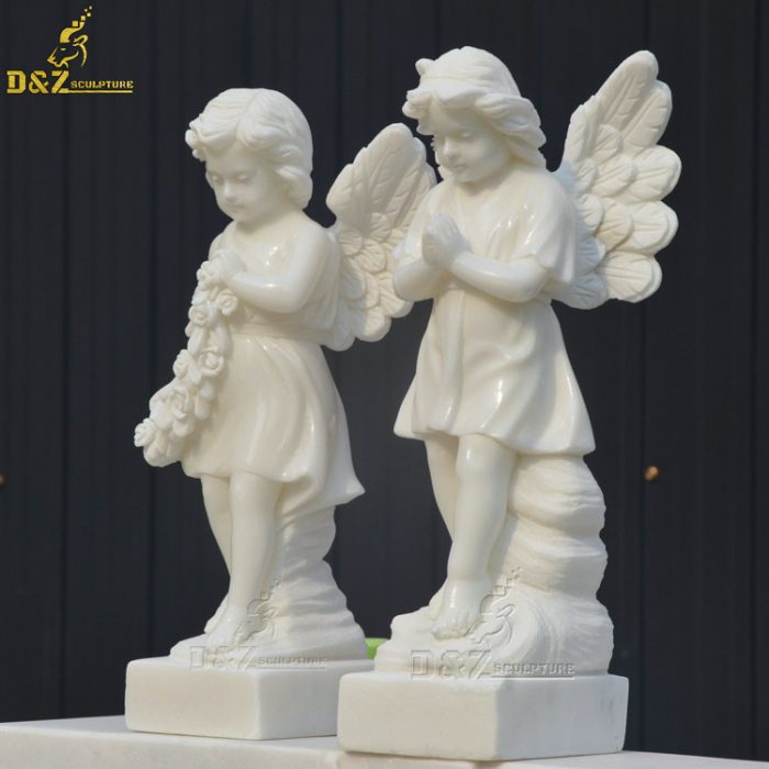 Garden decoration marble praying angel girl statues DZM-1400