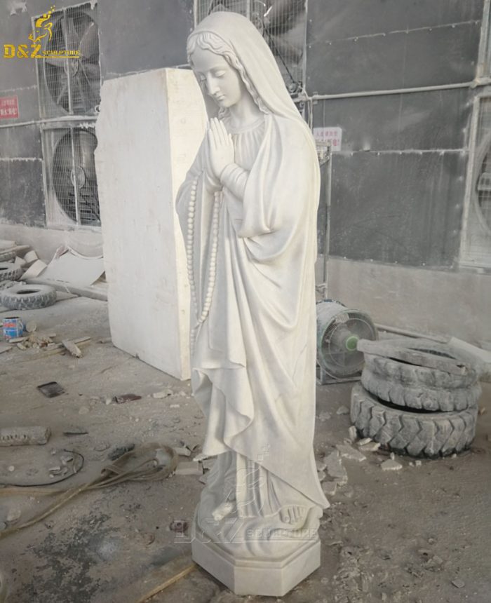 Hand-carved marble statue of Virgin Mary just finished DZM-1479