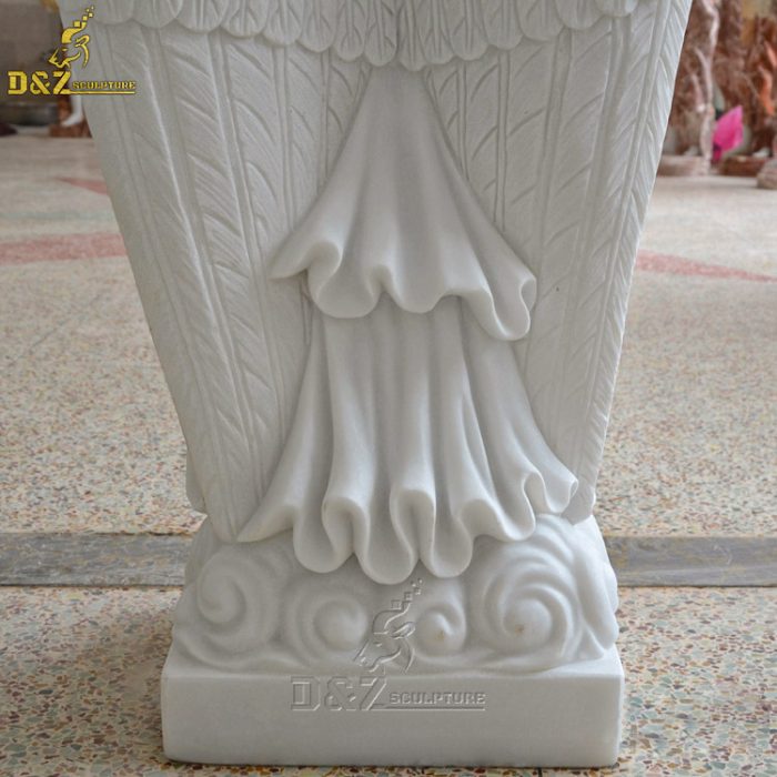 Large Indoor White Marble Figure Angel Human Statues With Wings DZM-1403