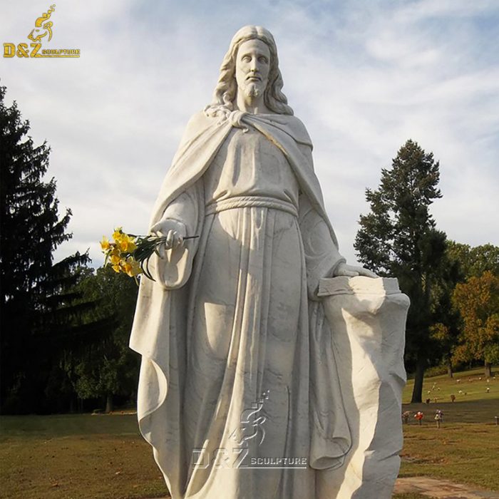 Large park landscape statue marble standing Jesus statue for sale DZM-1505