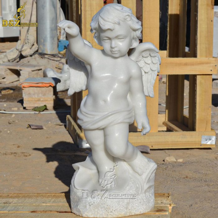 Lovely cherub baby angel stone statue garden sculpture for sale DZM-1394