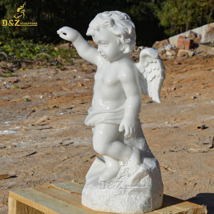 Lovely cherub baby angel stone statue garden sculpture for sale DZM-1394