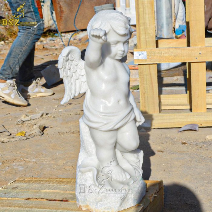 Lovely cherub baby angel stone statue garden sculpture for sale DZM-1394