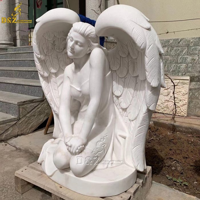 Marble angel yard statue outdoor sexy amour angels DZM-1510