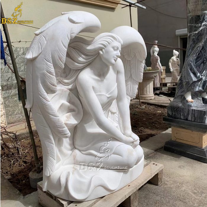 Marble angel yard statue outdoor sexy amour angels DZM-1510