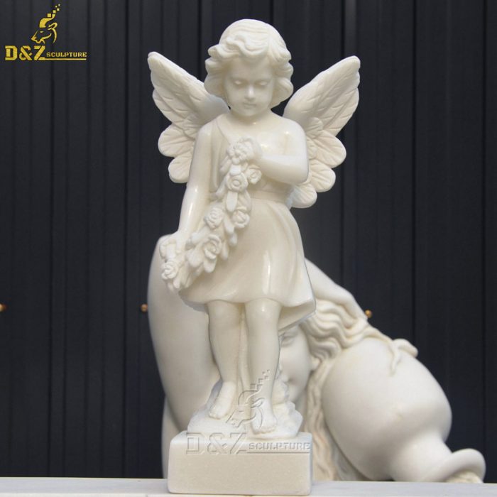 Natural Stone High Quality Factory Angel Girl Sculpture With Lowest Price Statues Marble DZM-1404