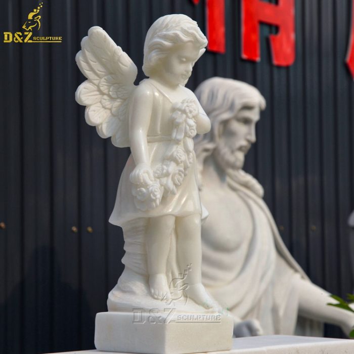 Natural Stone High Quality Factory Angel Girl Sculpture With Lowest Price Statues Marble DZM-1404