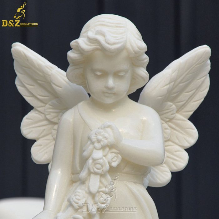 Natural Stone High Quality Factory Angel Girl Sculpture With Lowest Price Statues Marble DZM-1404