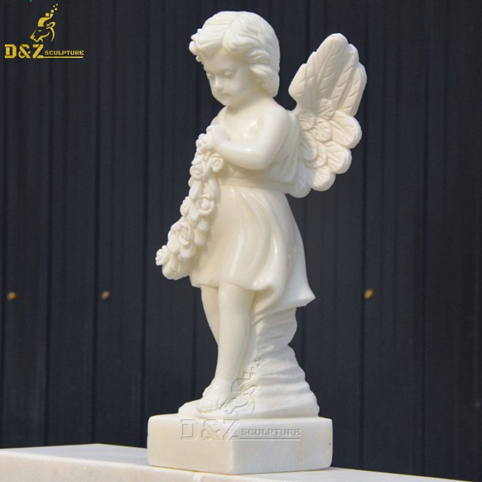 Natural Stone High Quality Factory Angel Girl Sculpture With Lowest Price Statues Marble DZM-1404