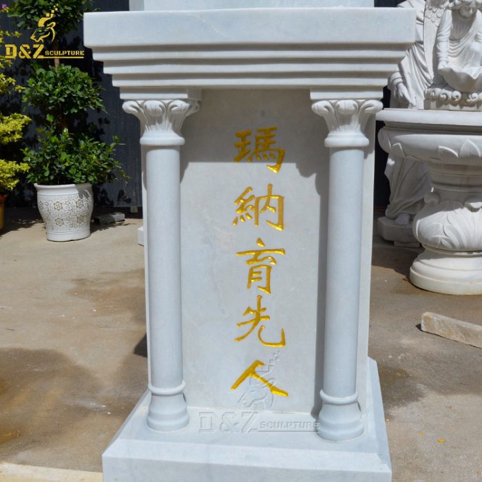 Outdoor garden marble stone angel sculpture statue large kneeling in prayer sculpture DZM-1407