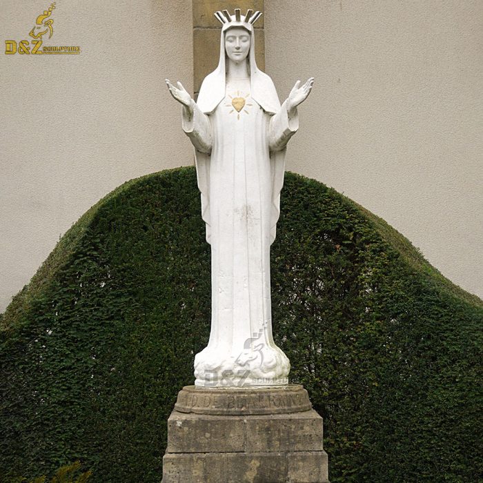 life size religious stone marble figure Christian virgin Mary statue sculpture decoration for church DZM-1377