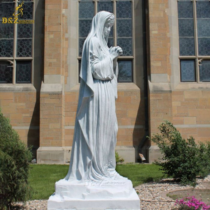 life size religious theme stone marble holy Virgin Mary for church home decoration DZM-1378