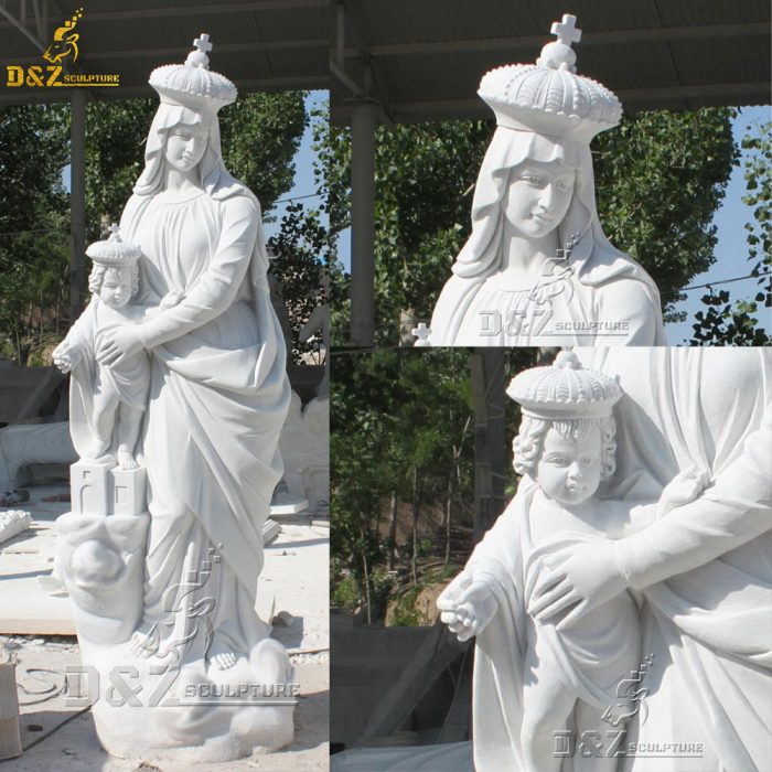 Customized life-size Catholic sculpture of mary holding jesus DZM-1527