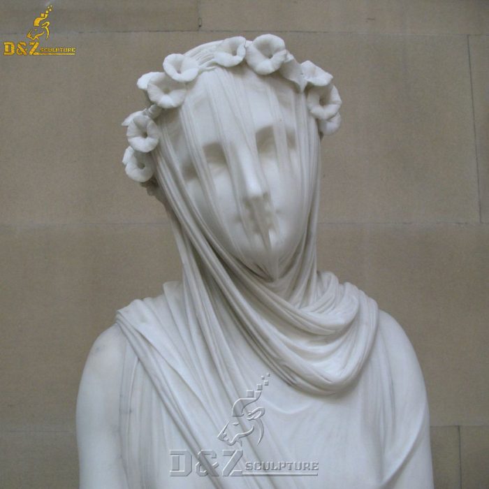 Famous artist Rafaelle Monti's classic marble Veiled Vestal statue DZM-1520