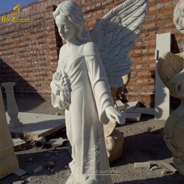 Lovely marble decorative sculpture outdoor angel statues DZM-1511