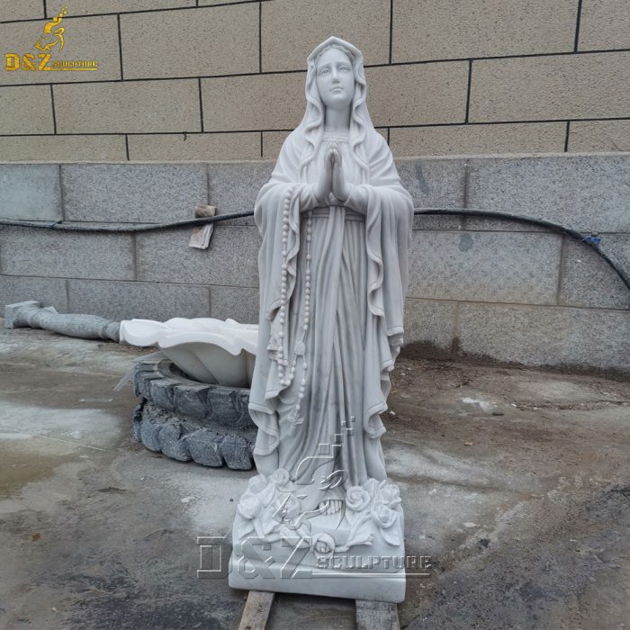 Marble religious prayer statue of the blessed virgin mary DZM-1522