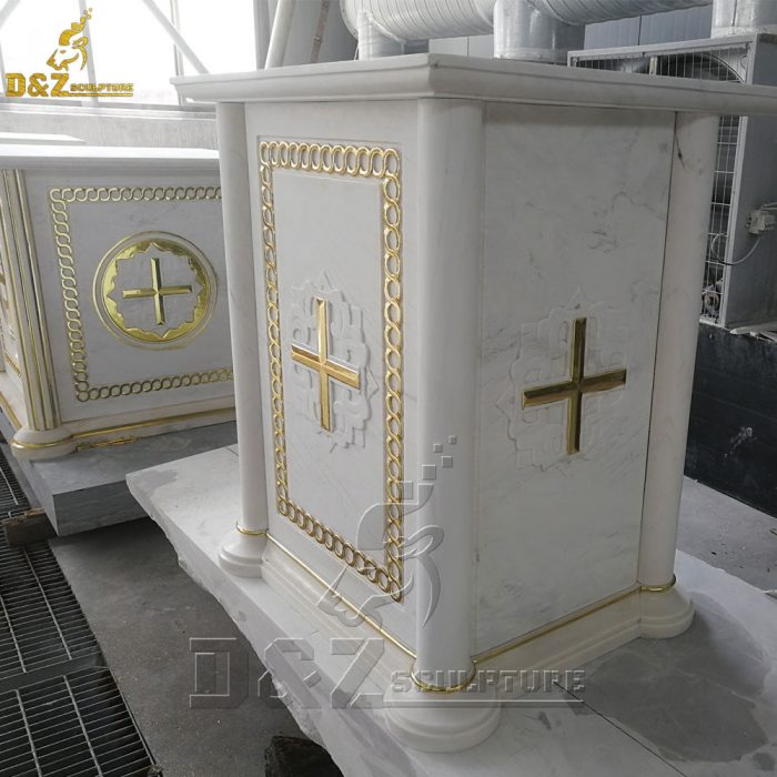 Religious Holy Pulpit Table Natural Marble Sacrificial Altar DZM-1547