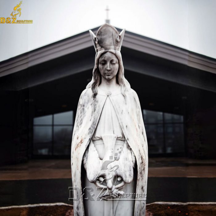 Church decoration outdoor antique marble Virgin Mary DZM-1554