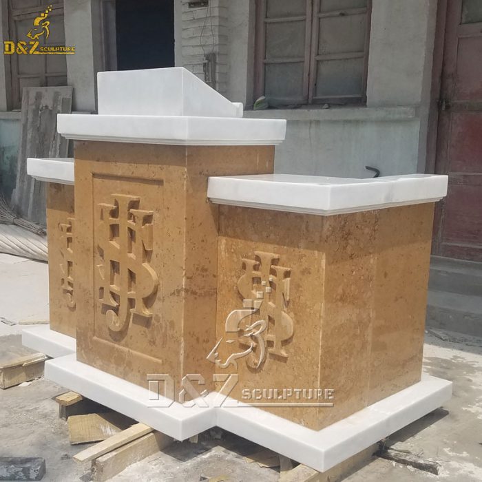 Church decoration handcarved Religious marble holy bible table DZM-1579