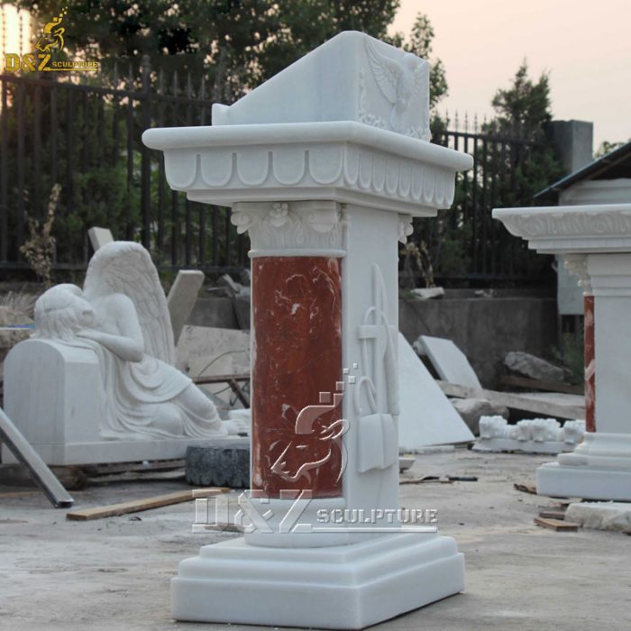 Customized Hand Carved White Marble Church Pulpit DZM-1580