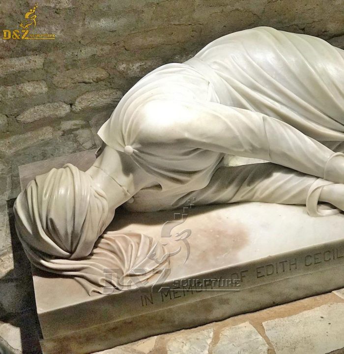 Life Size Natural Stone Park Sculpture Saint Cecilia Marble Statue DZM-1570