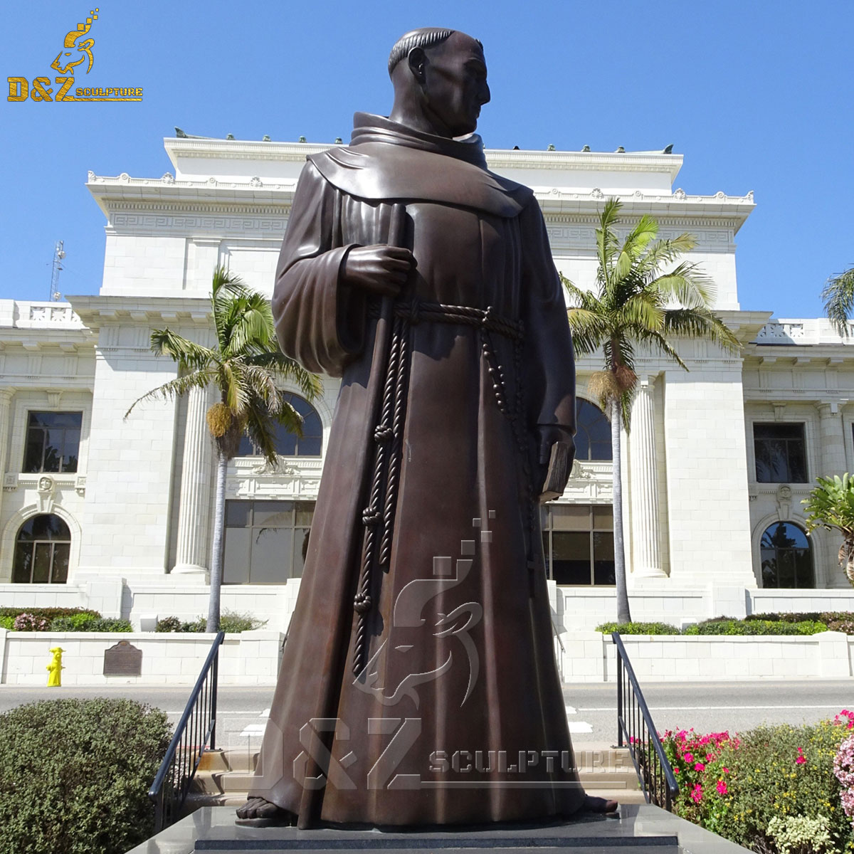 Life-size school sculpture bronze saint junipero serra statue DZB-418 ...