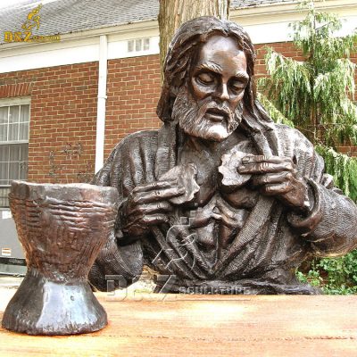 New design garden decor last supper bronze Jesus cutting bread statue ...