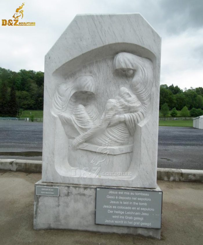 Stations of the Cross marble sculpture Jesus is laid in the tomb 14 sculpture DZB-1617