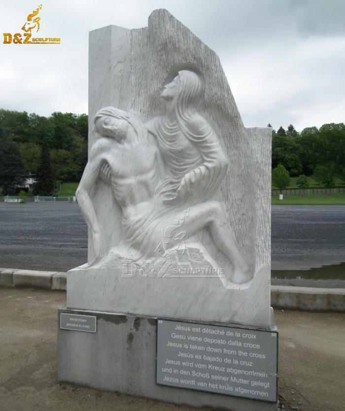 Stations of the Cross marble sculpture Jesus is taken down from the cross 13 sculpture DZM-1616